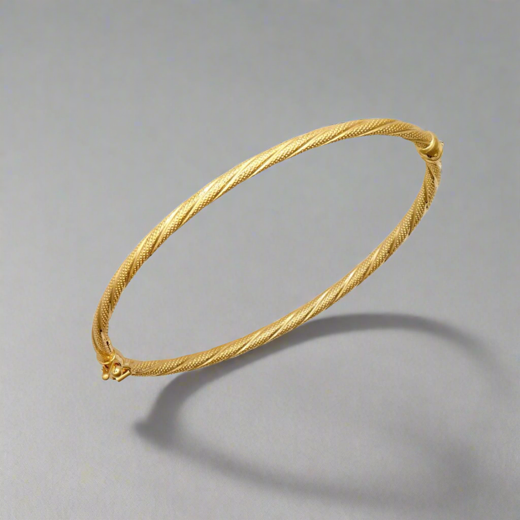 9K Gold Mesh Twist Bangle