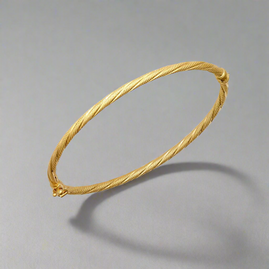 9K Gold Mesh Twist Bangle