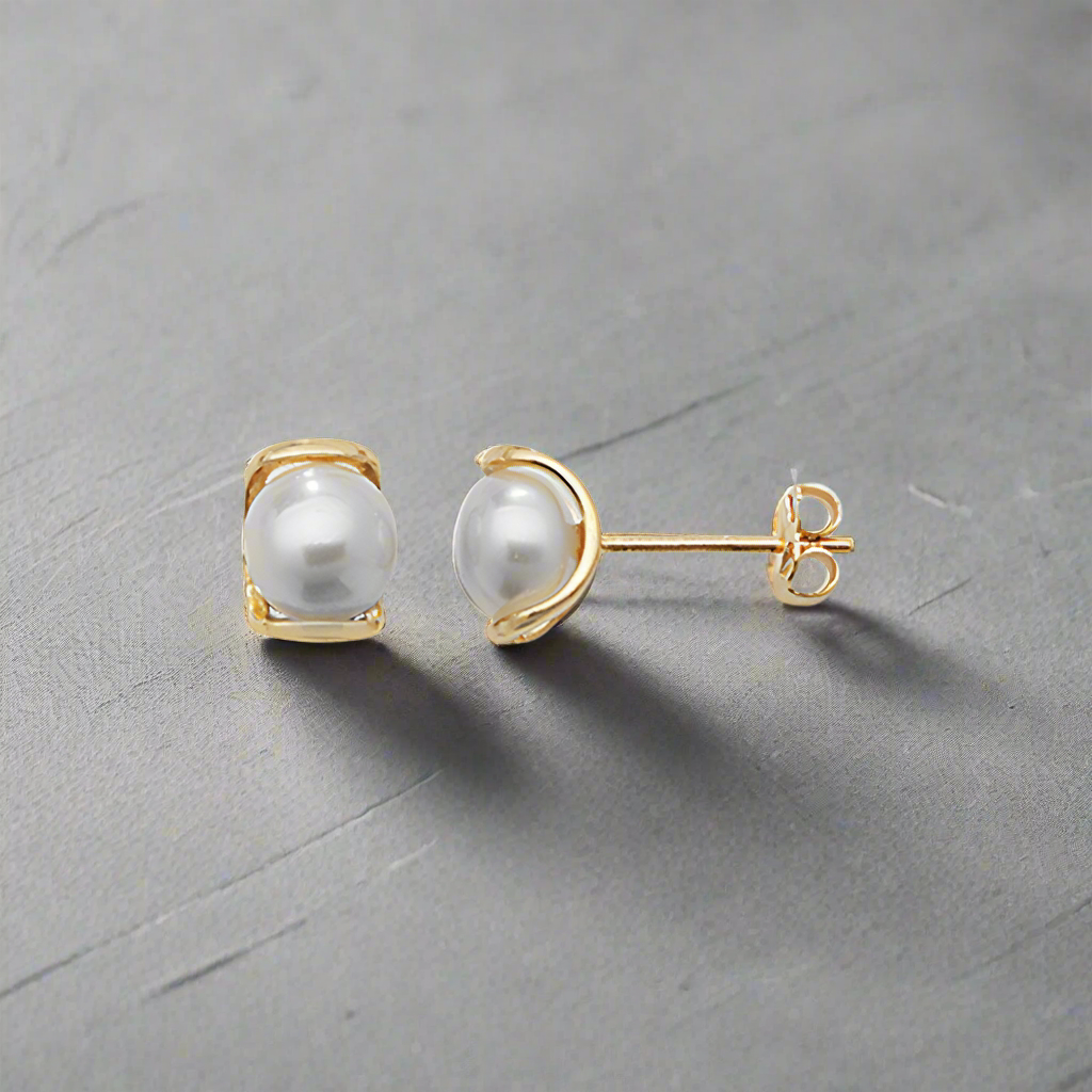 9K Gold Pearl Earring - 6mm