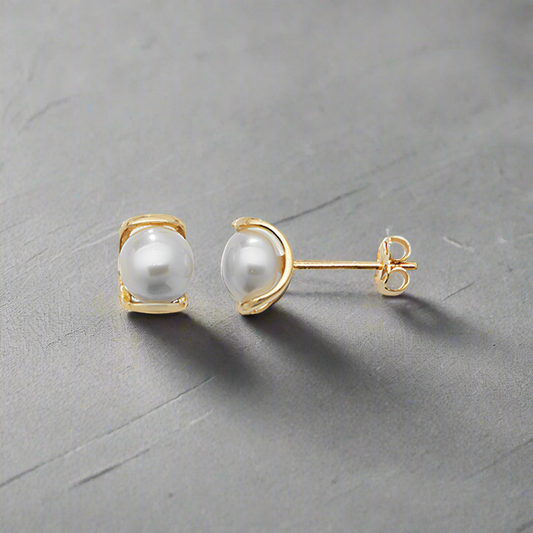 9K Gold Pearl Earring - 6mm