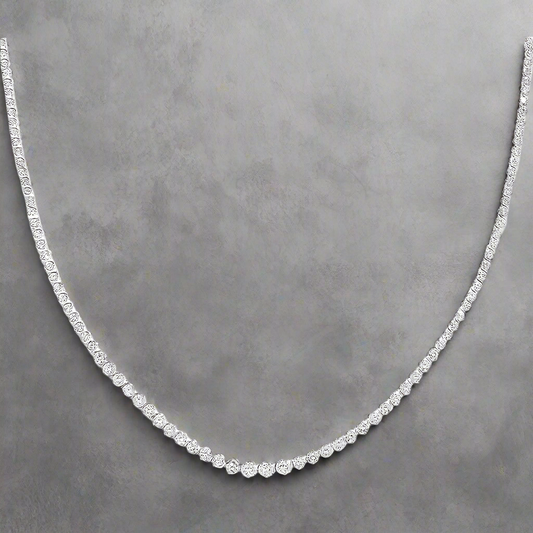 Silver Circle Cubic Zirconia Necklace