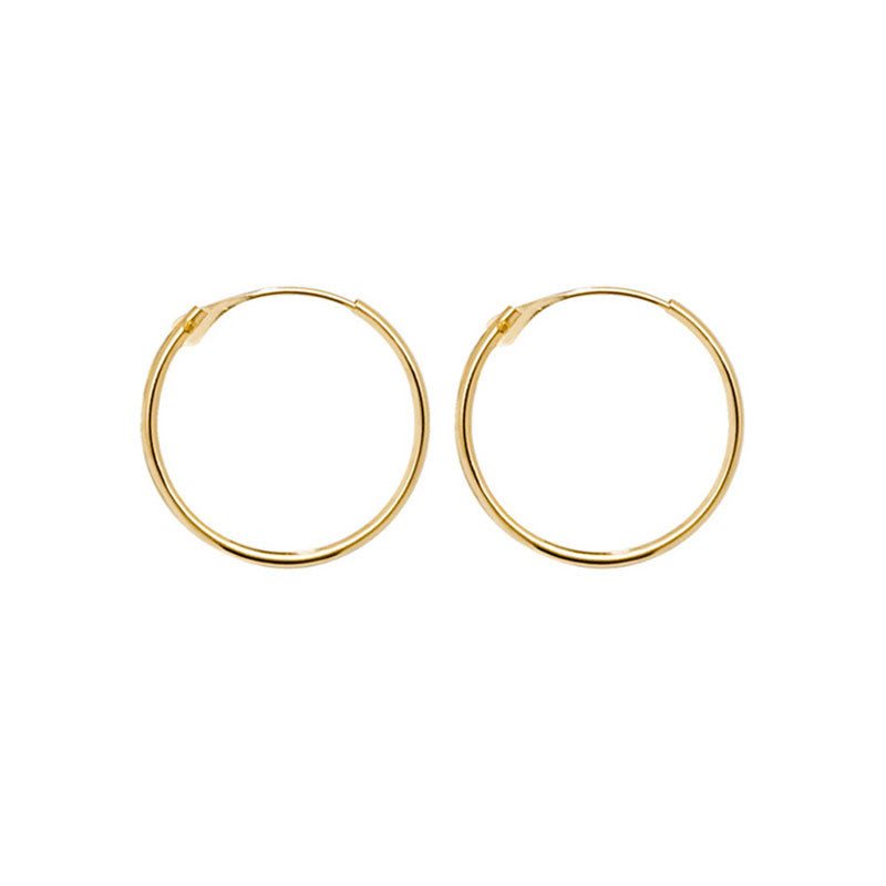 9K 14mm Dainty Hinged Hoops