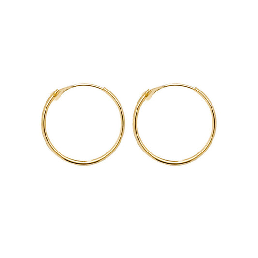 9K 14mm Dainty Hinged Hoops