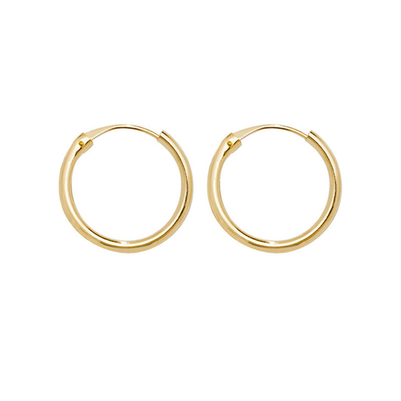 9K 14mm Hinged Hoop Earring