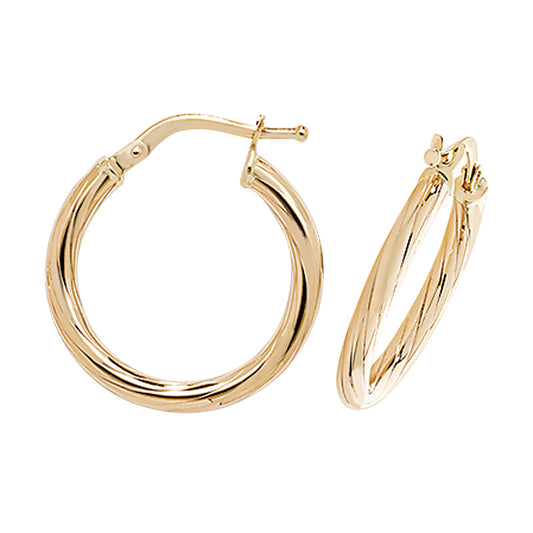 9K Medium Yellow Gold Hoops