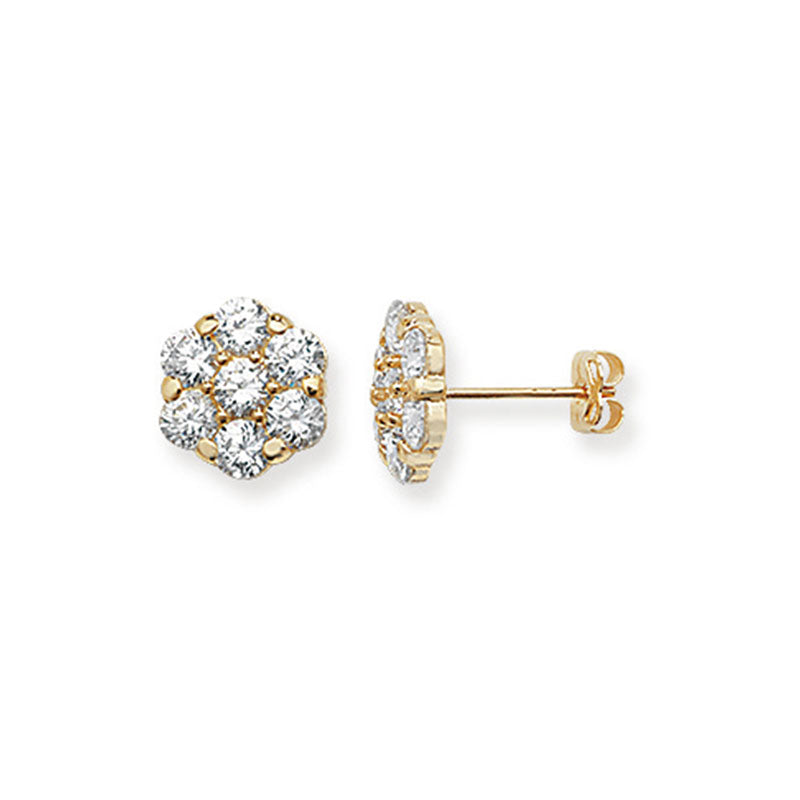 9K Botanics Cluster Cubic Zirconia Studs