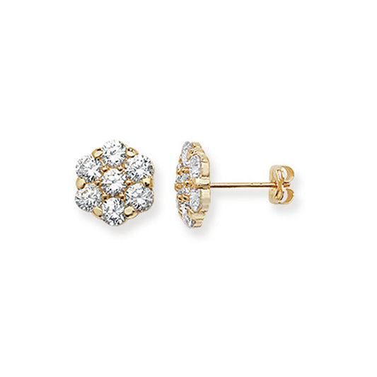 9K Botanics Cluster Cubic Zirconia Studs